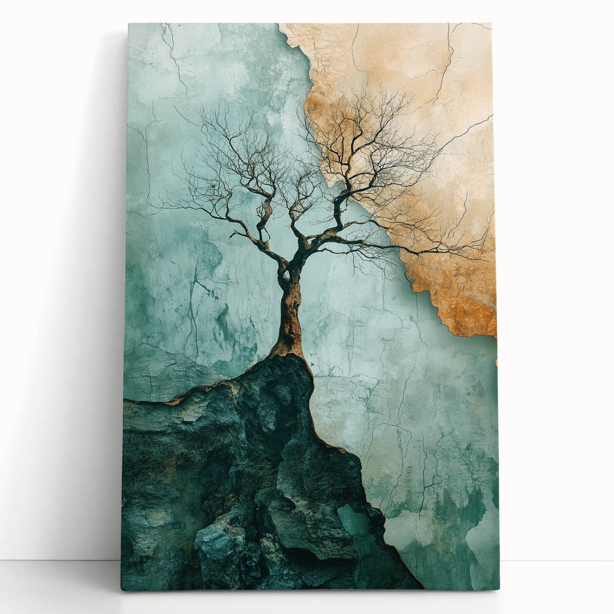 Abstract Cliffside Tree – Nature-Inspired Landscape Art Prints