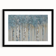 Minimalist Landscape Wall Art – Serene Gray Blue Birch Forest