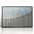 Minimalist Landscape Wall Art – Serene Gray Blue Birch Forest