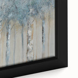 Minimalist Landscape Wall Art – Serene Gray Blue Birch Forest