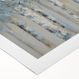 Minimalist Landscape Wall Art – Serene Gray Blue Birch Forest