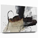 Moody Modern Wall Art – Abstract Canvas in Black, White & Brown