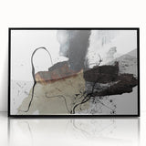 Moody Modern Wall Art – Abstract Canvas in Black, White & Brown