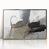 Moody Modern Wall Art – Abstract Canvas in Black, White & Brown