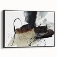Moody Modern Wall Art – Abstract Canvas in Black, White & Brown