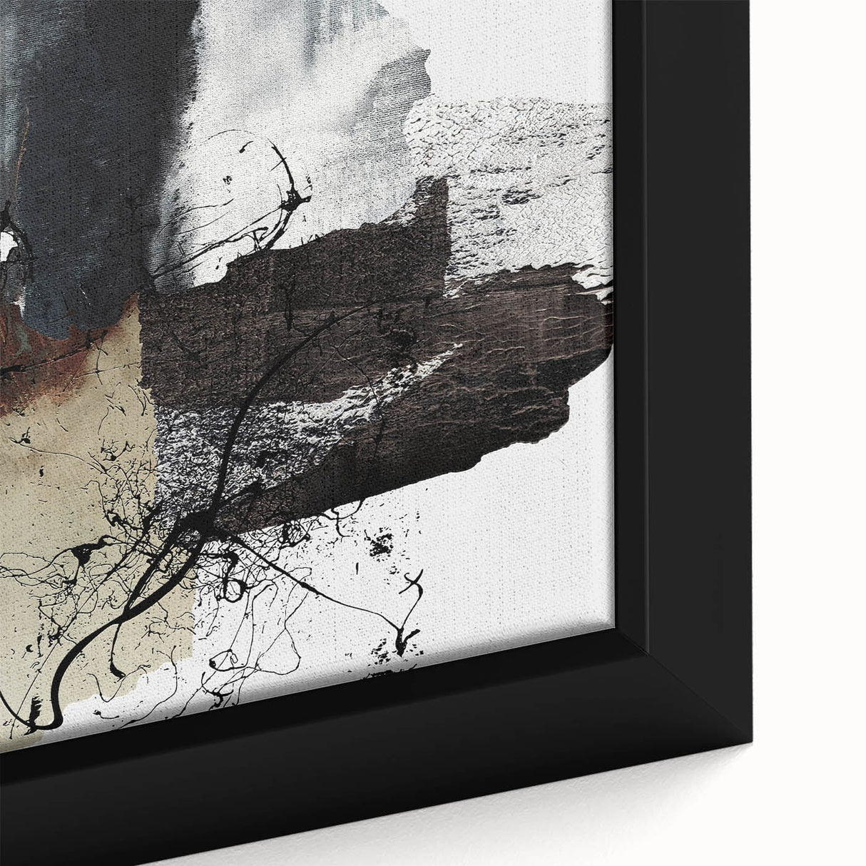 Moody Modern Wall Art – Abstract Canvas in Black, White & Brown