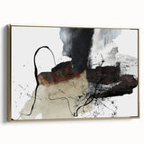 Moody Modern Wall Art – Abstract Canvas in Black, White & Brown