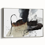 Moody Modern Wall Art – Abstract Canvas in Black, White & Brown