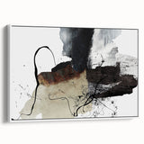 Moody Modern Wall Art – Abstract Canvas in Black, White & Brown