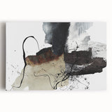 Moody Modern Wall Art – Abstract Canvas in Black, White & Brown