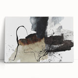 Moody Modern Wall Art – Abstract Canvas in Black, White & Brown