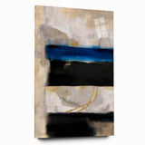 Modern Abstract Canvas Prints – Blue, Black, and Beige Brush Layers