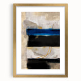 Modern Abstract Canvas Prints – Blue, Black, and Beige Brush Layers