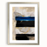 Modern Abstract Canvas Prints – Blue, Black, and Beige Brush Layers