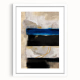 Modern Abstract Canvas Prints – Blue, Black, and Beige Brush Layers