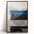 Modern Abstract Canvas Prints – Blue, Black, and Beige Brush Layers