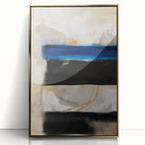 Modern Abstract Canvas Prints – Blue, Black, and Beige Brush Layers