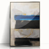 Modern Abstract Canvas Prints – Blue, Black, and Beige Brush Layers
