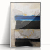 Modern Abstract Canvas Prints – Blue, Black, and Beige Brush Layers