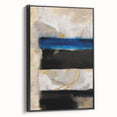Modern Abstract Canvas Prints – Blue, Black, and Beige Brush Layers