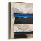 Modern Abstract Canvas Prints – Blue, Black, and Beige Brush Layers