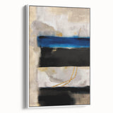 Modern Abstract Canvas Prints – Blue, Black, and Beige Brush Layers