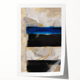 Modern Abstract Canvas Prints – Blue, Black, and Beige Brush Layers