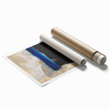 Modern Abstract Canvas Prints – Blue, Black, and Beige Brush Layers