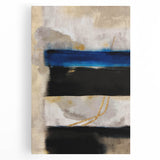 Modern Abstract Canvas Prints – Blue, Black, and Beige Brush Layers