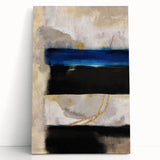 Modern Abstract Canvas Prints – Blue, Black, and Beige Brush Layers