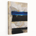 Modern Abstract Canvas Prints – Blue, Black, and Beige Brush Layers