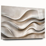 Sculpted Waves – Silver Fluid Abstract Wall Art in Soft Tones