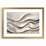 Sculpted Waves – Silver Fluid Abstract Wall Art in Soft Tones