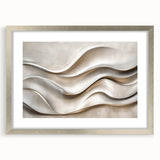 Sculpted Waves – Silver Fluid Abstract Wall Art in Soft Tones