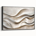 Sculpted Waves – Silver Fluid Abstract Wall Art in Soft Tones