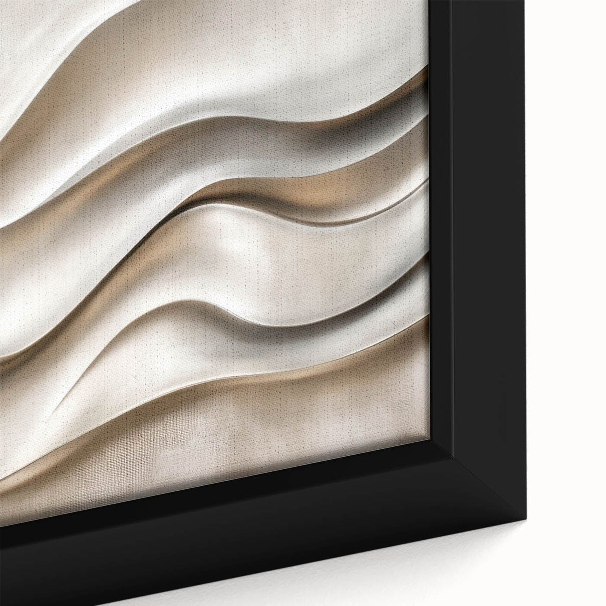 Sculpted Waves – Silver Fluid Abstract Wall Art in Soft Tones