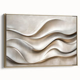 Sculpted Waves – Silver Fluid Abstract Wall Art in Soft Tones