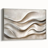 Sculpted Waves – Silver Fluid Abstract Wall Art in Soft Tones