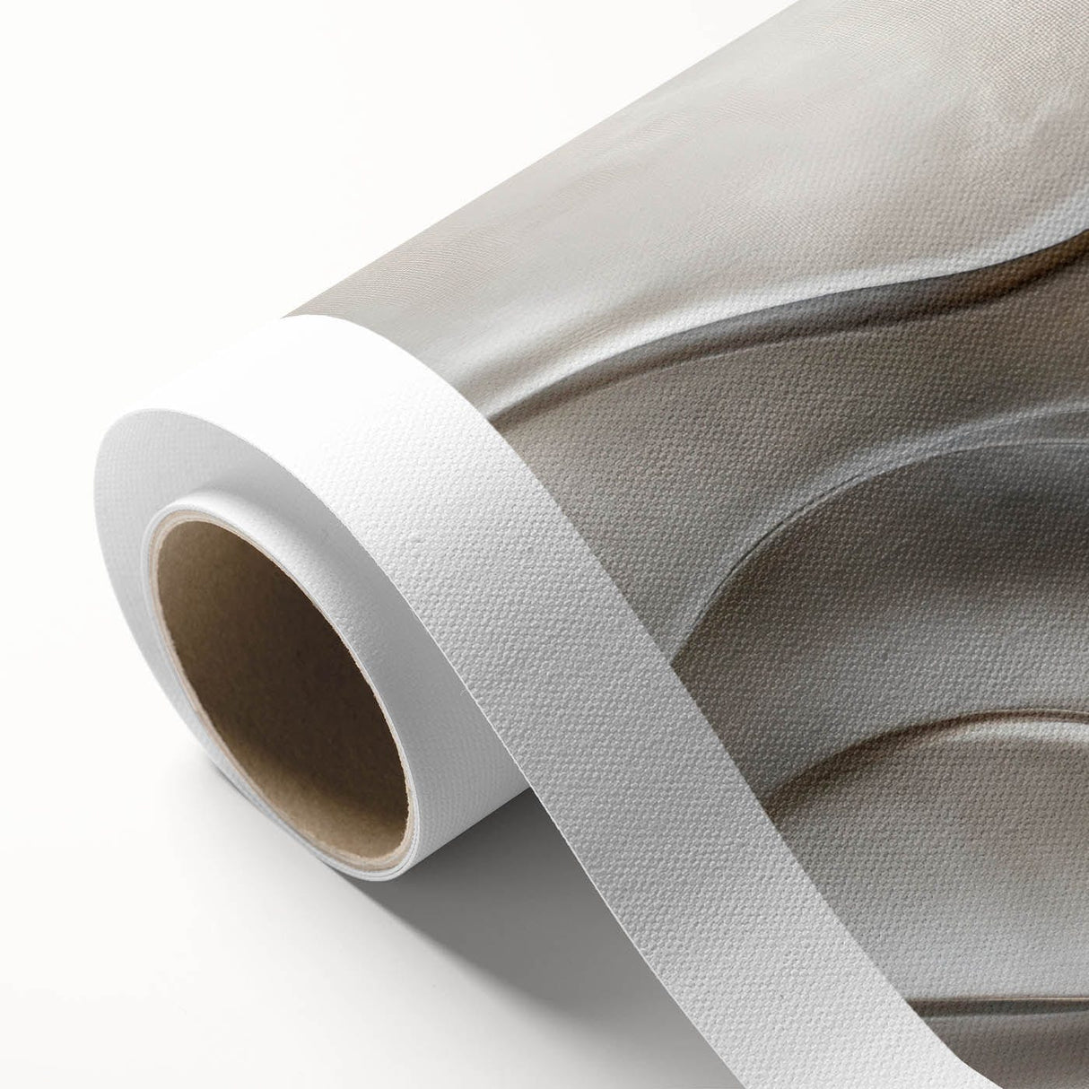 Sculpted Waves – Silver Fluid Abstract Wall Art in Soft Tones
