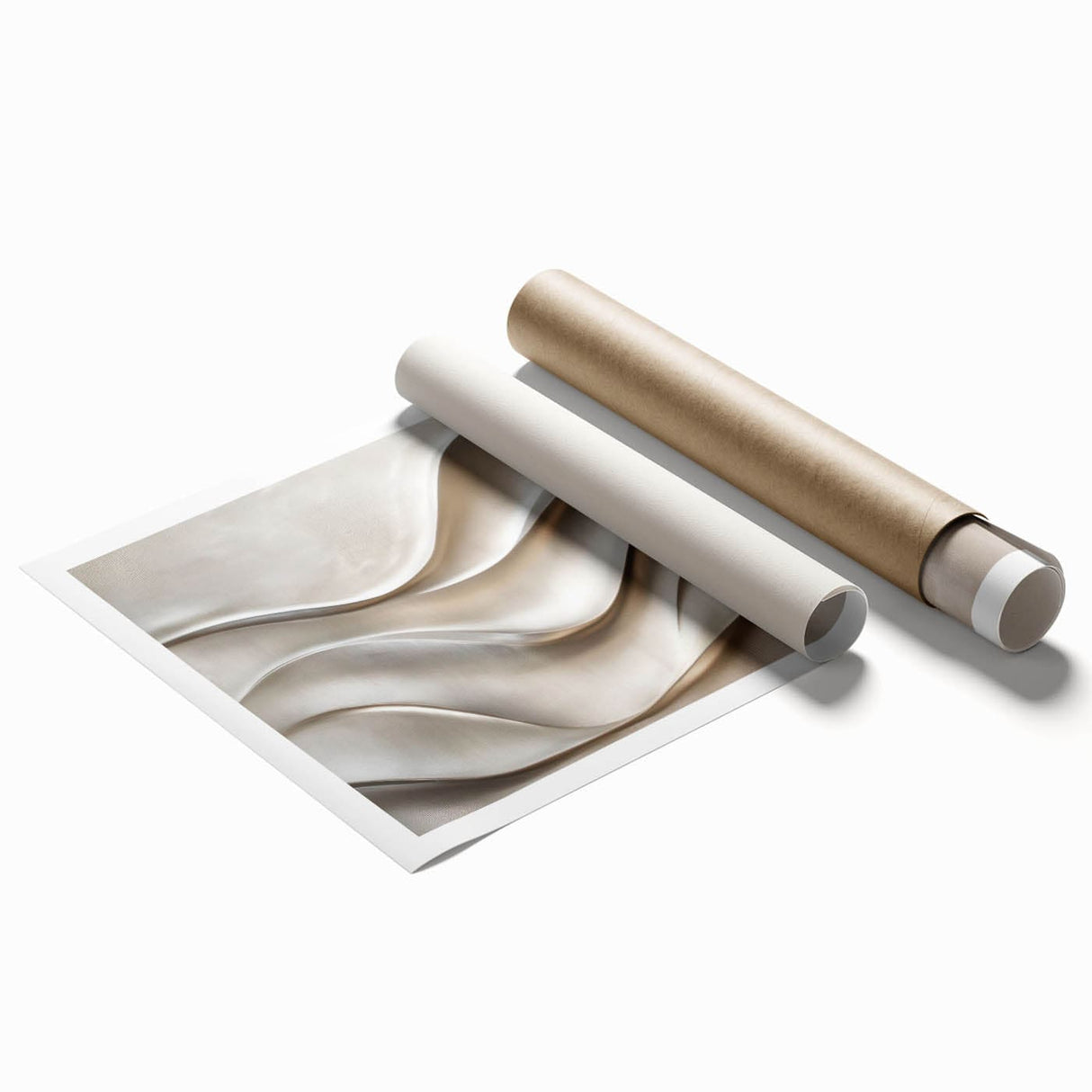 Sculpted Waves – Silver Fluid Abstract Wall Art in Soft Tones