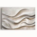 Sculpted Waves – Silver Fluid Abstract Wall Art in Soft Tones
