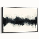 Large Black and White Abstract Wall Art - Monochrome Canvas Painting