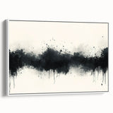 Large Black and White Abstract Wall Art - Monochrome Canvas Painting