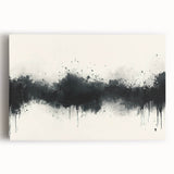 Large Black and White Abstract Wall Art - Monochrome Canvas Painting
