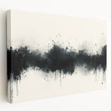 Large Black and White Abstract Wall Art - Monochrome Canvas Painting