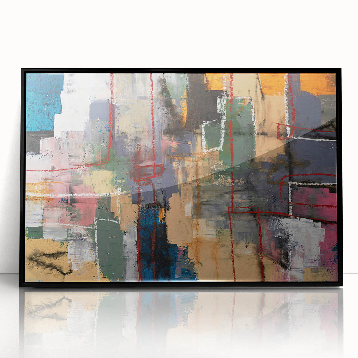 Geometric Abstract Art Prints – Urban Color Blocks & Linework