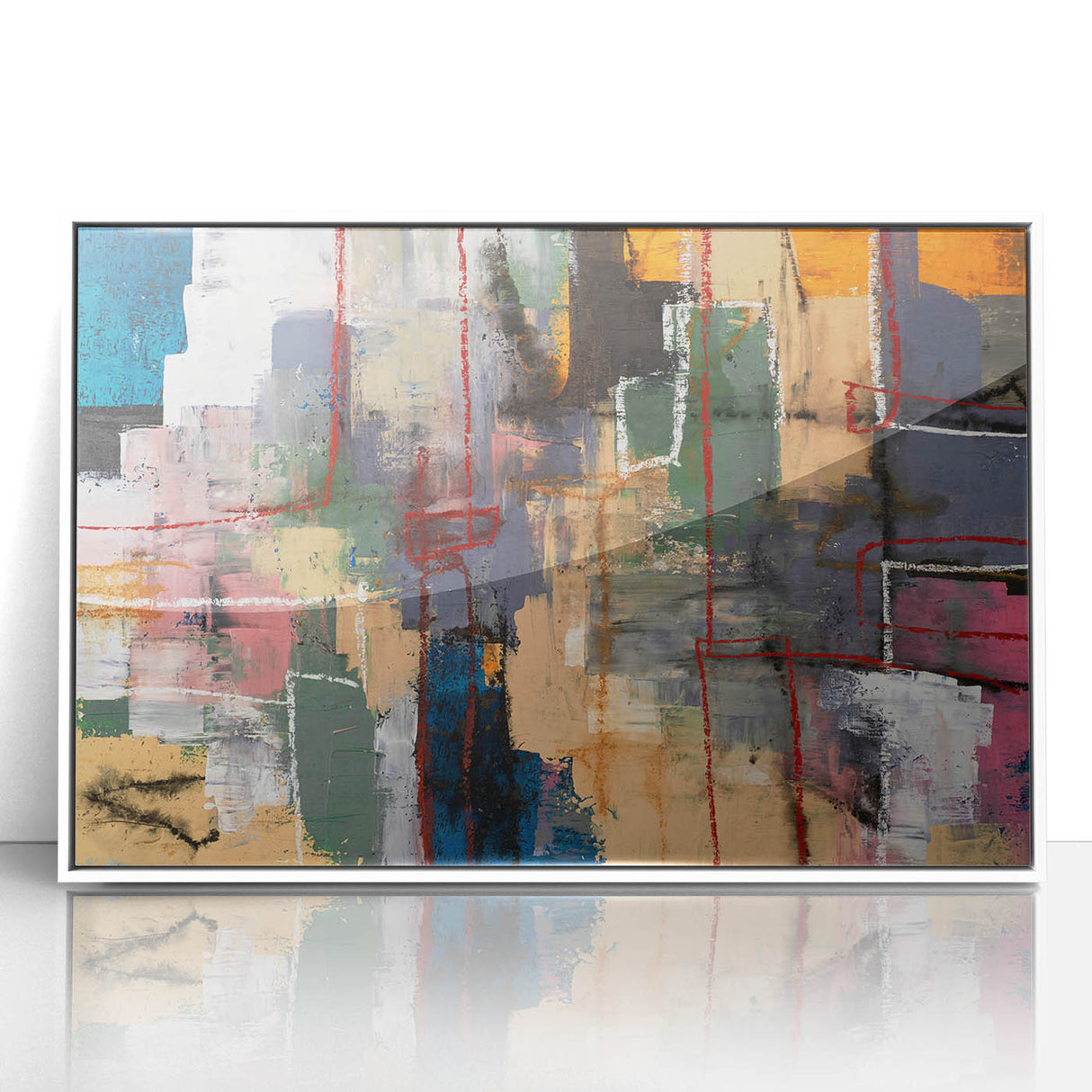 Geometric Abstract Art Prints – Urban Color Blocks & Linework