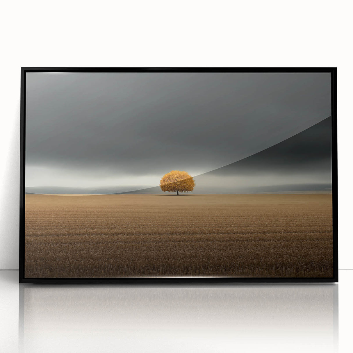 Golden Solitary Tree – Dramatic Landscape & Nature Art Prints