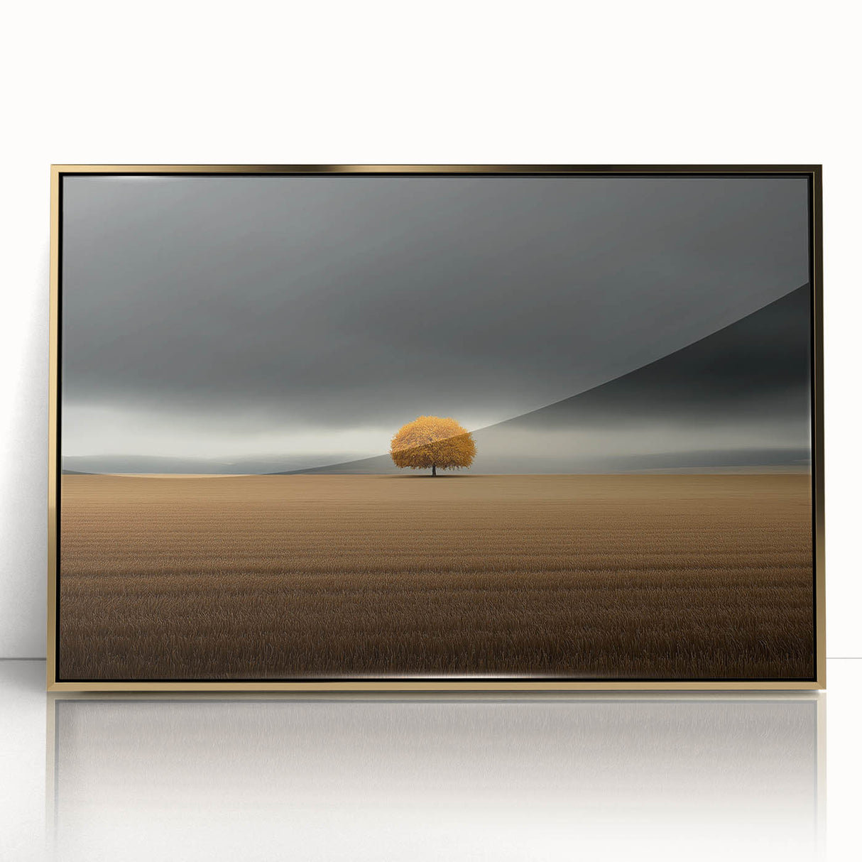 Golden Solitary Tree – Dramatic Landscape & Nature Art Prints