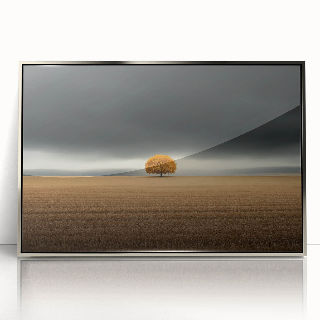 Golden Solitary Tree – Dramatic Landscape & Nature Art Prints